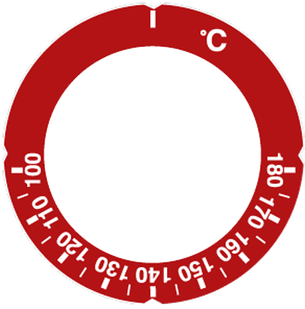 100-180°C Termostat Etiketi Kırmızı/Beyaz