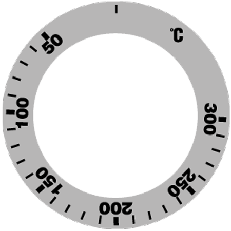 50-300°C Termostat Etiketi Gri/Siyah