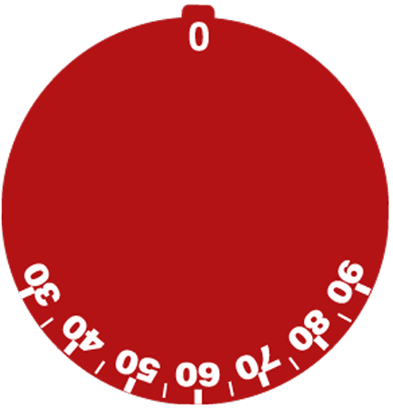30-90°C Termostat Etiketi Kırmızı/Beyaz